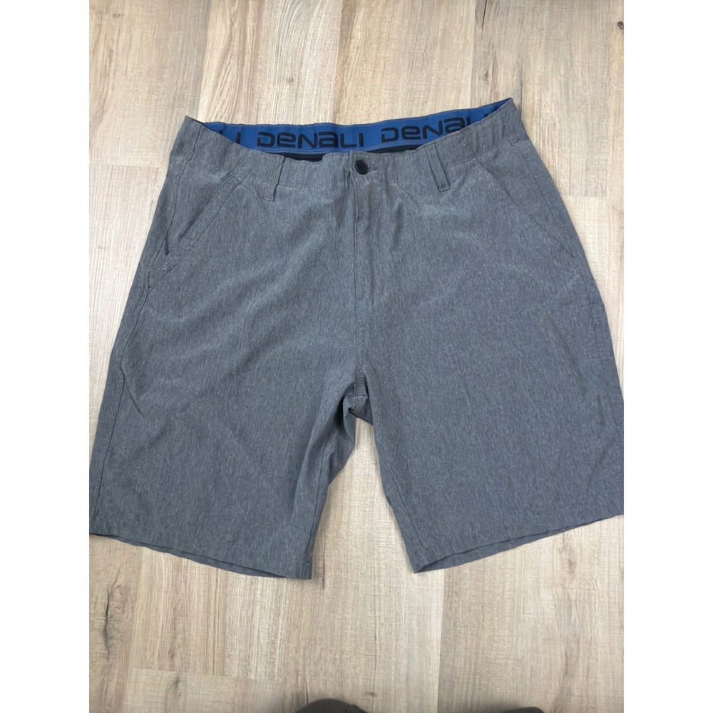 Denali Mens Hybrid Shorts Heather Grey Stretch Quick Dry Water Size 36 D427617S